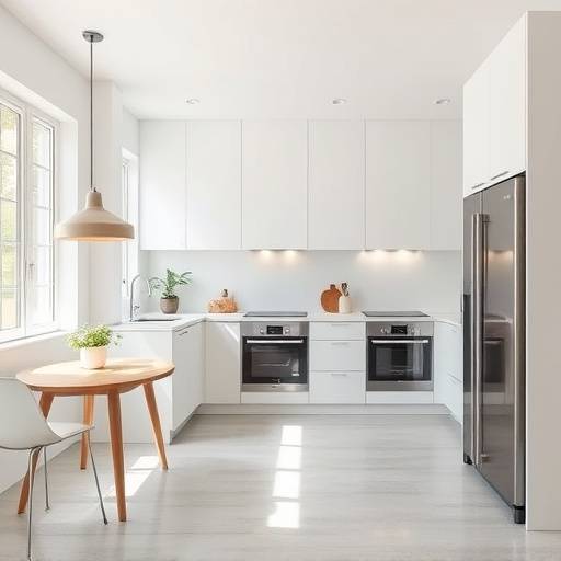 After: Minimalist kitchen design focusing on light and space