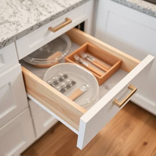 Close-up of a kitchen drawer with minimalist organization.